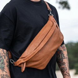 Leather Waist Pack Cognac Kruger