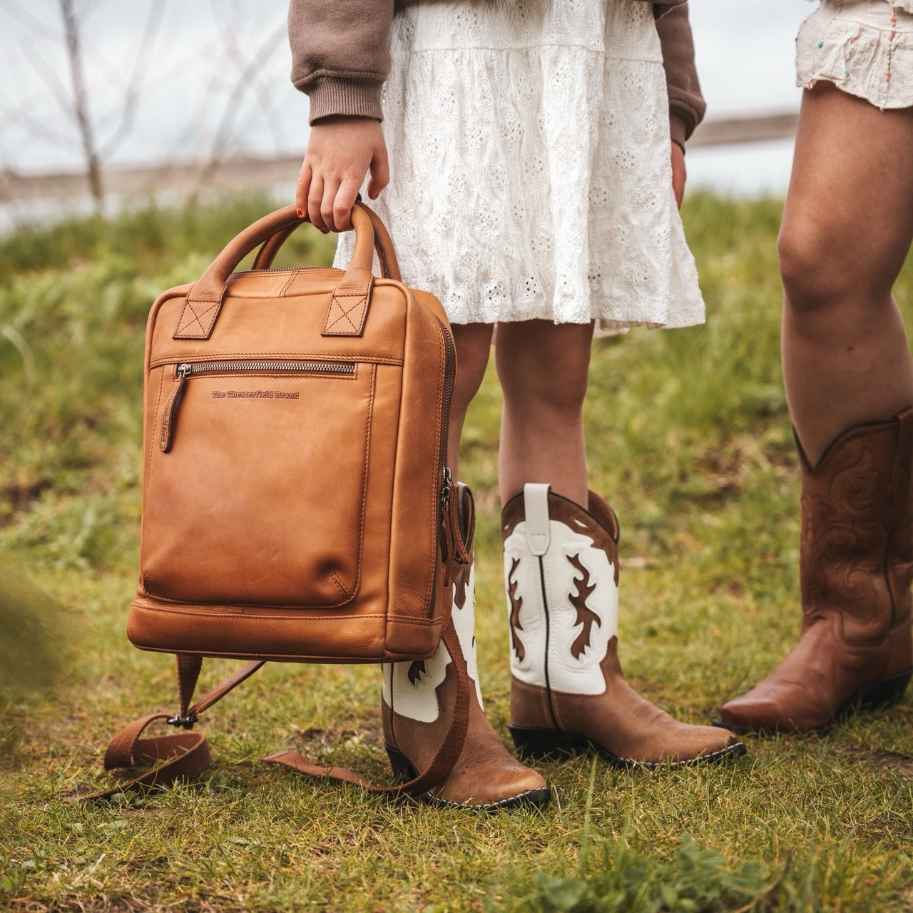 Leather Backpack Cognac Lincoln