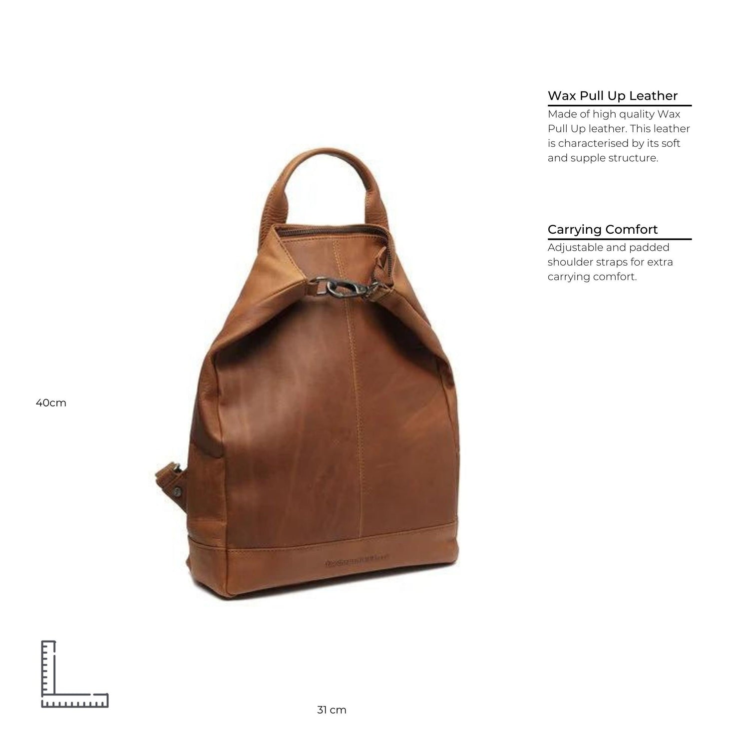 Leather Backpack Cognac Manchester