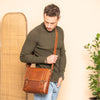 Leather Shoulder Bag Cognac Matera