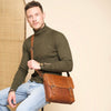 Leather Shoulder Bag Cognac Matera