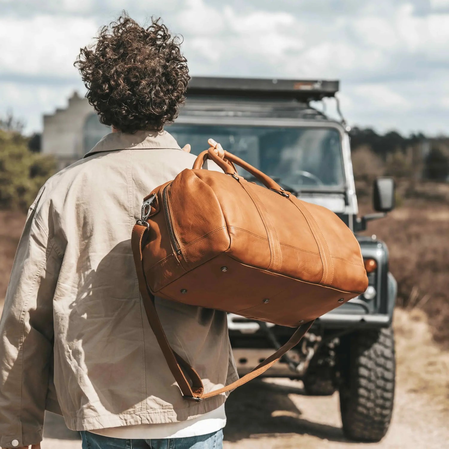 Leather Weekender Cognac Melbourne