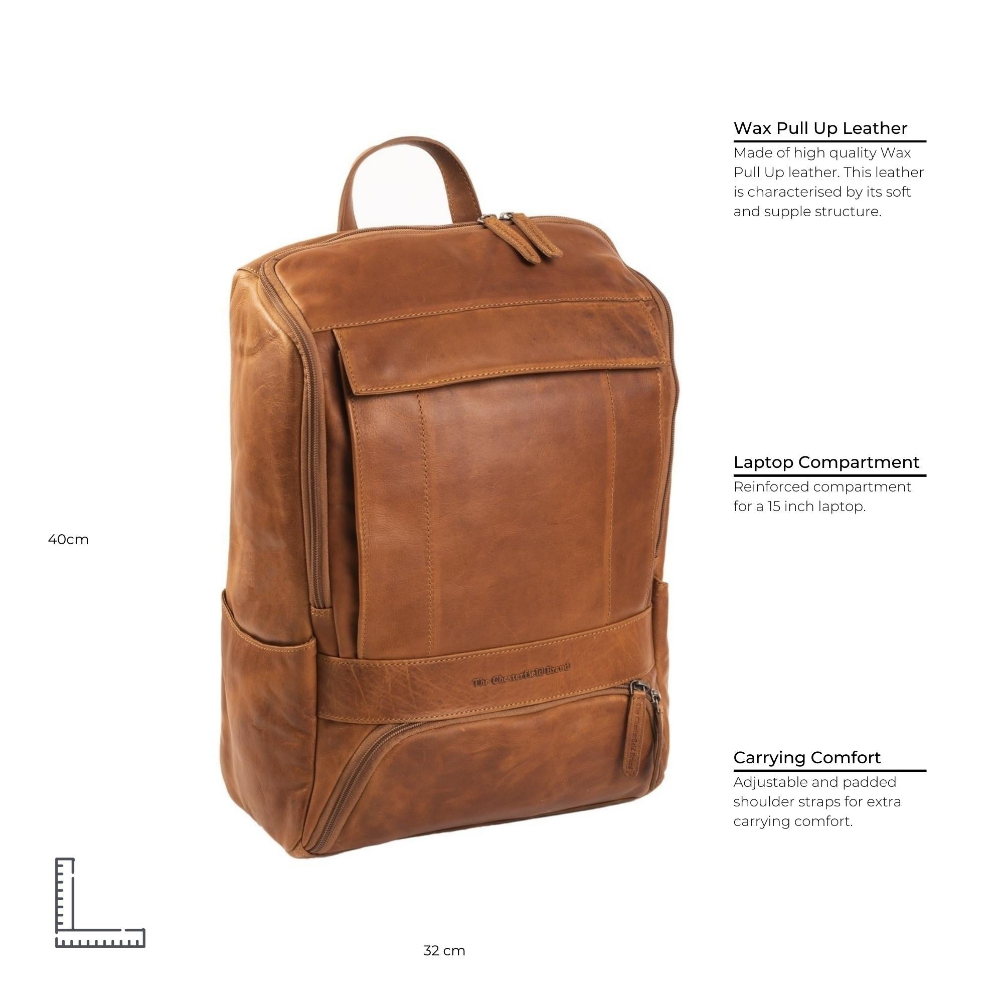 Leather backpack with laptop compartment sale