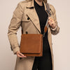 Leather Shoulder Bag Cognac Osuna