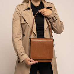 Leather Shoulder Bag Cognac Osuna