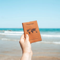 Leather Passport Case Cognac