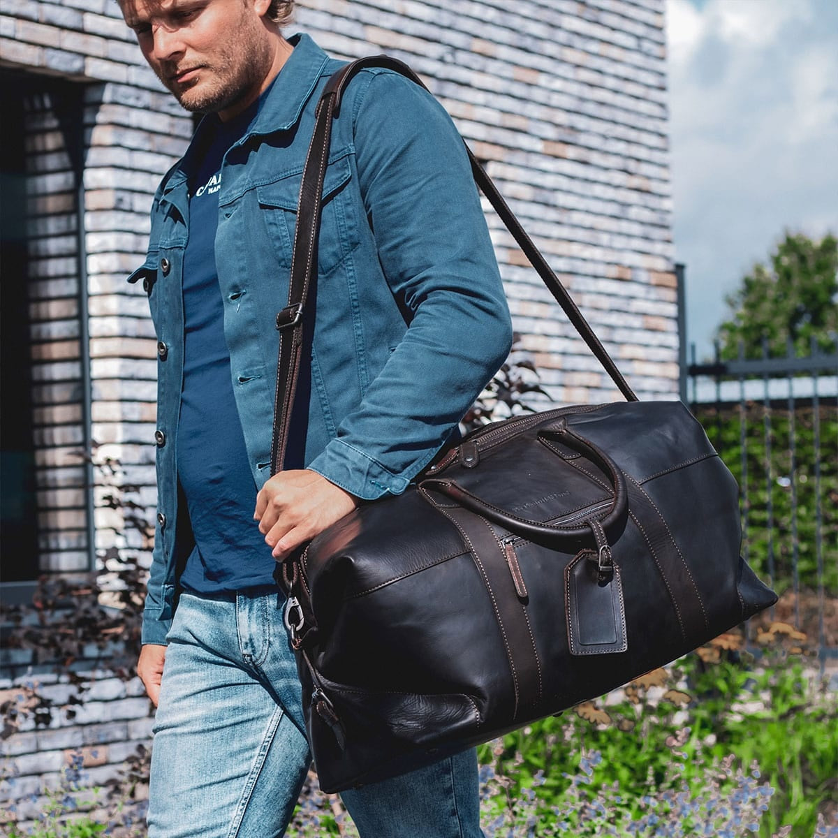 Leather Weekend Bag Brown Portsmouth