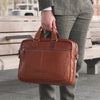 Sac d'Ordinateur en Cuir Cognac Seth