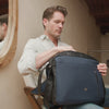 Leather Laptop Bag Navy Falun