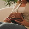 Leather Shoulder Bag Cognac Clifden