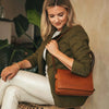 Leather Shoulder Bag Cognac Reston