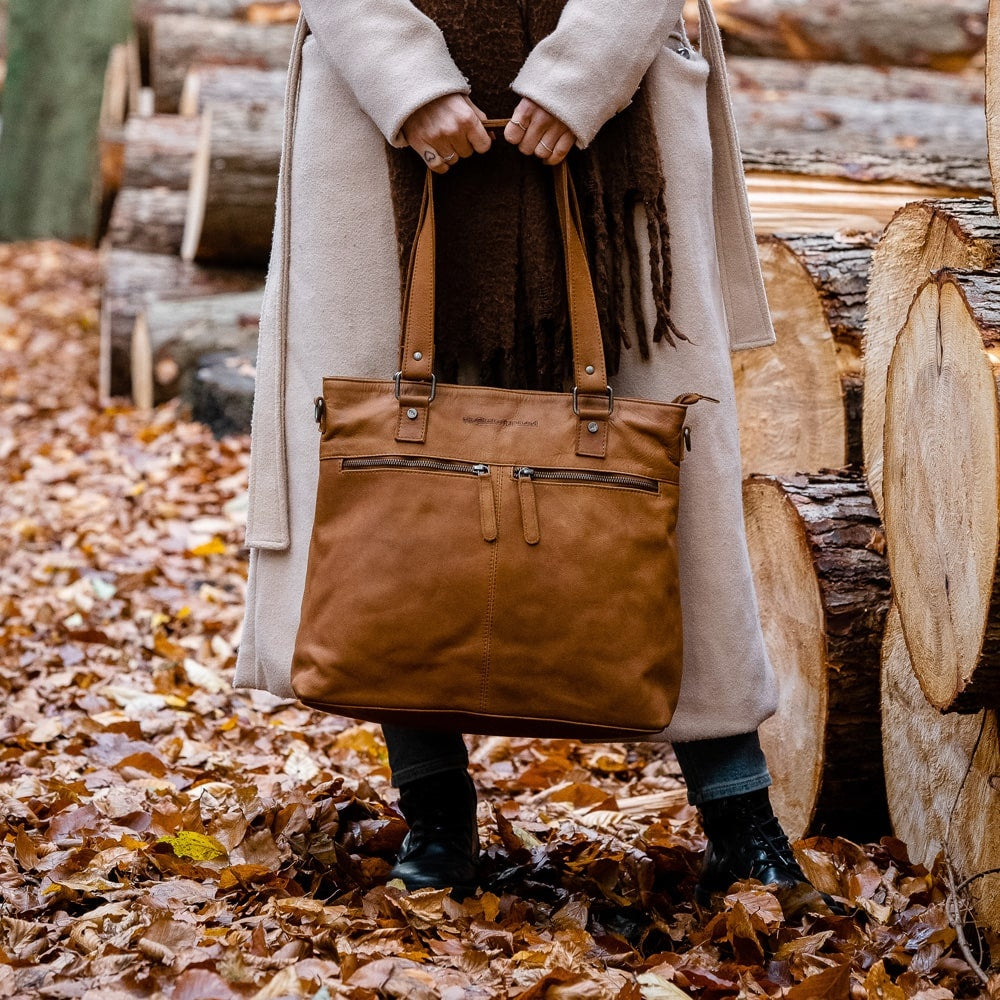 Leather Shopper Cognac Rome