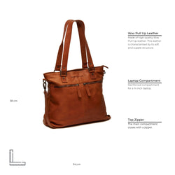 Leather Shopper Cognac Rome