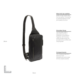 Leather Crossbody Bag Black Rotterdam