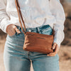 Leather Shoulder Bag Cognac Salerno