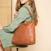 Leather shoulder bag  Cognac Sintra