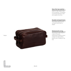 Leather Toiletry Bag Brown Stacey