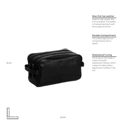 Leather Toiletry Bag Black Stacey