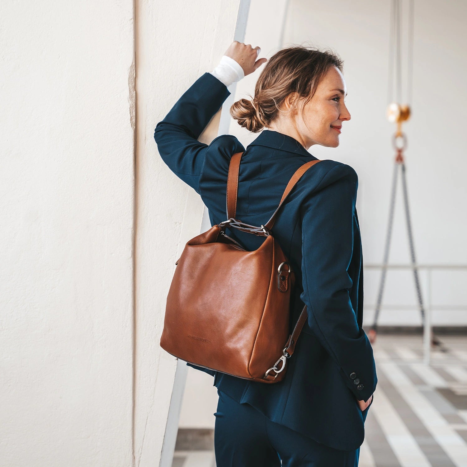 Leather Schoulder bag Cognac Toscano