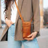 Leather Phone Pouch Cognac Valdes