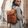 Leather Backpack Cognac Vermont